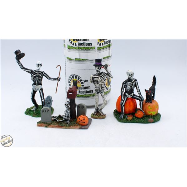 LEMAX SPOOKY TOWN LOT OF 4 SKELETONS