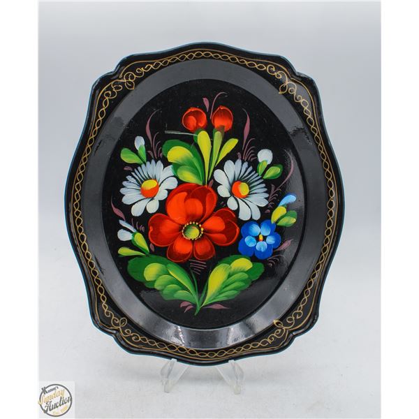 VINTAGE RUSSIAN HANDPAINTED ZHOSTOVO TRAY