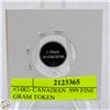 Image 2 : #3482- CANADIAN .999 FINE SILVER 1 GRAM TOKEN