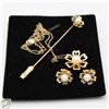 Image 1 : 14K YELLOW GOLD OPAL EARRINGS W/ MATCHING PENDANT