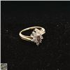 Image 1 : 14K YELLOW GOLD RUBY AND DIAMOND CLUSTER RING SZ 4