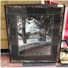 Image 1 : ENGLISH CASTLE WATER FRONT FRAMED 34" X 39"