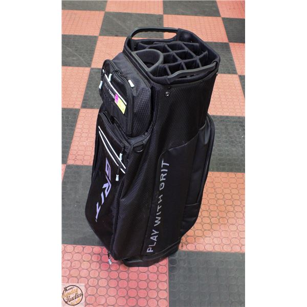 GRIT GOLF TOWER CART BAG BLACK & WHITE IN COLOUR