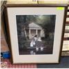 Image 1 : TEA GATHERING FEEDING THE GEESE FRAMED 24"X30"