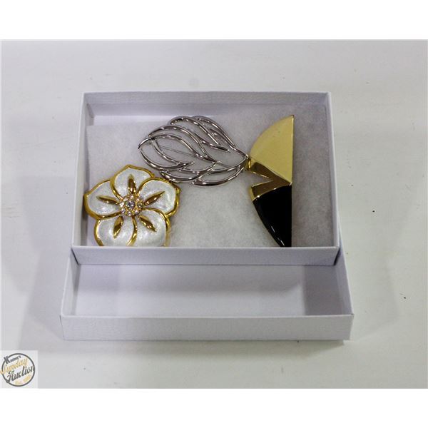 VINTAGE 3 BROOCHES BUTLER