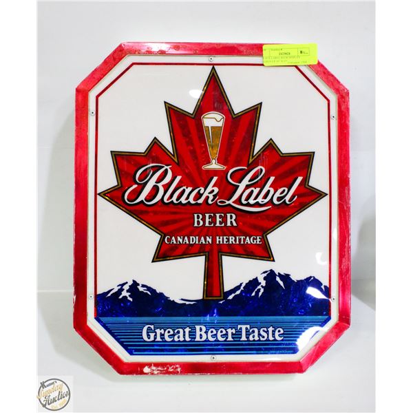 BLACK LABEL BEER DISPLAY LIGHTS UP 16" X 13"