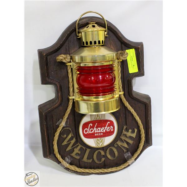 SCHAELER BEER DISPLAY LIGHTS UP 18" X 13"