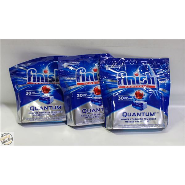 NEW FINISH QUANTUM 3 PACKS DISHWASHER PODS