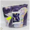 Image 1 : CHILD'S PURPLE DINOSAUR QUILTED FABRIC