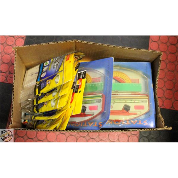 BOX FULL OF NEW OLD STOCK SCHOOL SUPPLIES