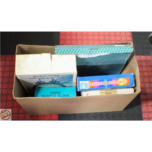 BOX OF NEW OLD STOCK CLOCKS