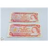 Image 1 : 2 X TWO DOLLAR BILLS 1974