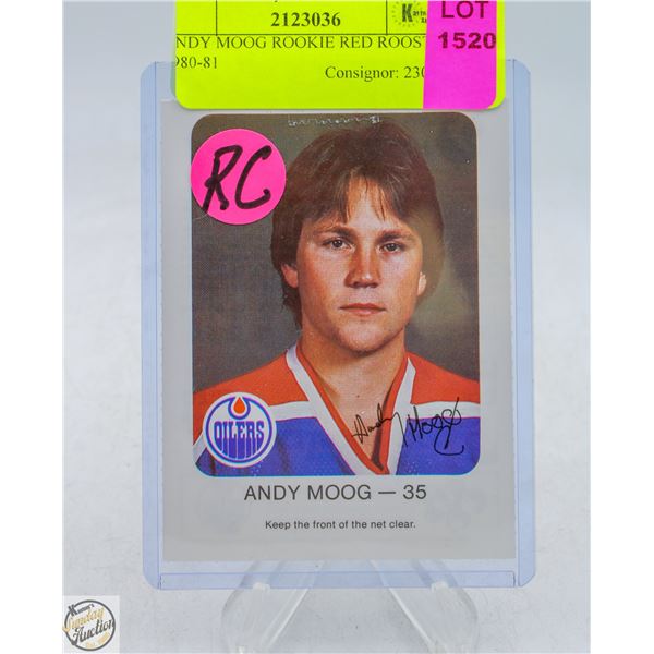 ANDY MOOG ROOKIE RED ROOSTER 1980-81