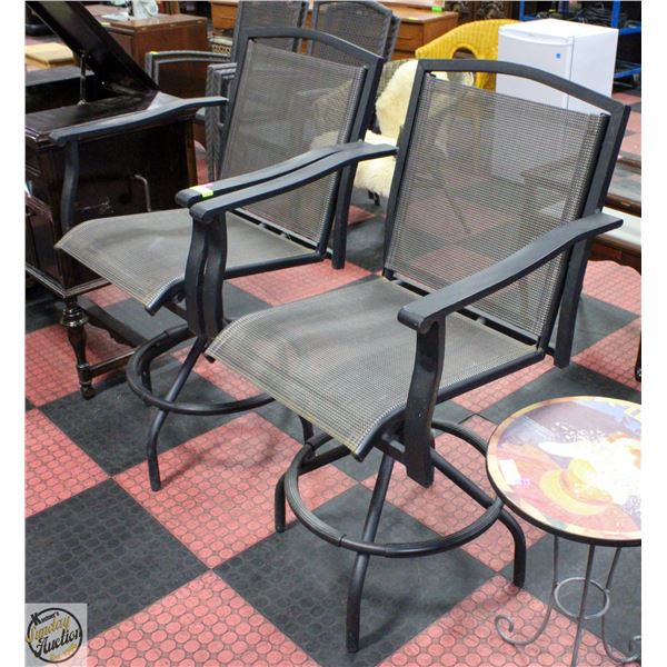 PAIR OF BAR HEIGHT PATIO CHAIRS