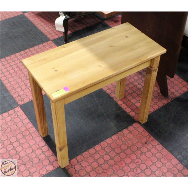 IKEA STYLE PINE END TABLE 23.5 X 11 X 20"