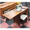 Image 1 : ANTIQUE ZENITH SEWING MACHINE & STAND W/ MATCHING