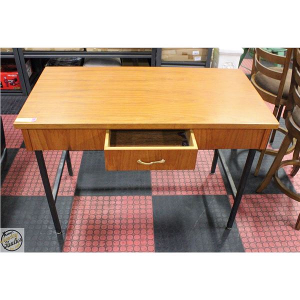 VINTAGE WOOD TOPPED DESK 42" X 22 X 30"