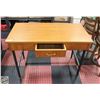 Image 1 : VINTAGE WOOD TOPPED DESK 42" X 22 X 30"