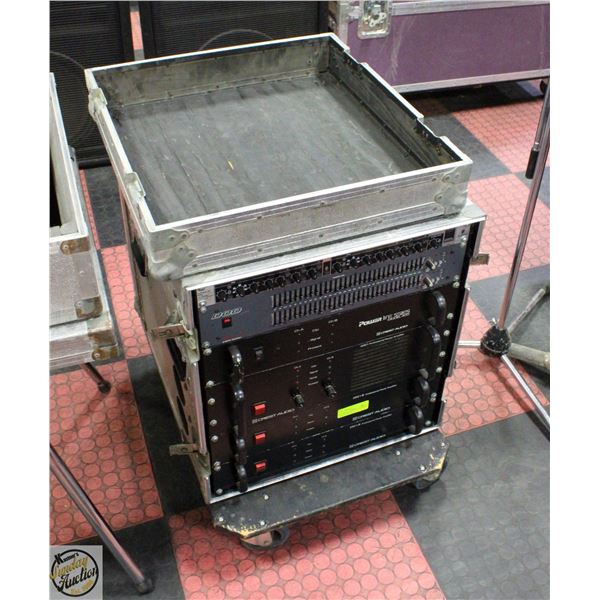 CST. RACK WITH 2-CREST 2501B PRO POWER AMPS+400