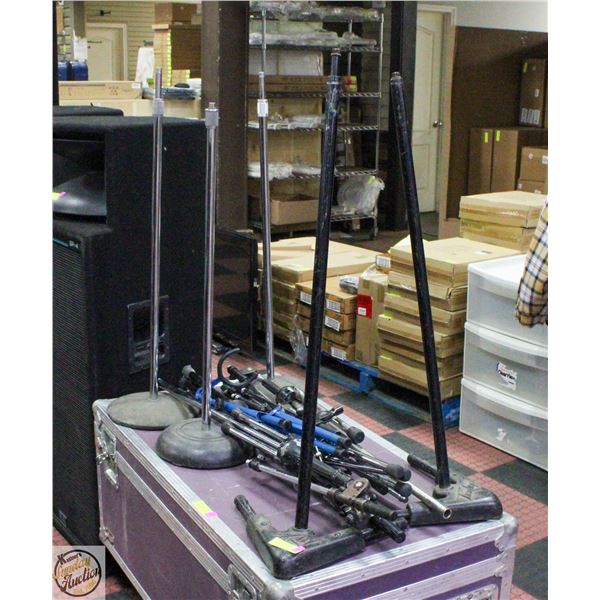 LARGE PACKAGE OF MICROPHONE STANDS