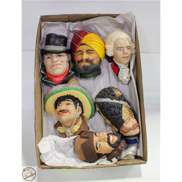FLAT OF 6 CHARACTER HEAD BUSTS
