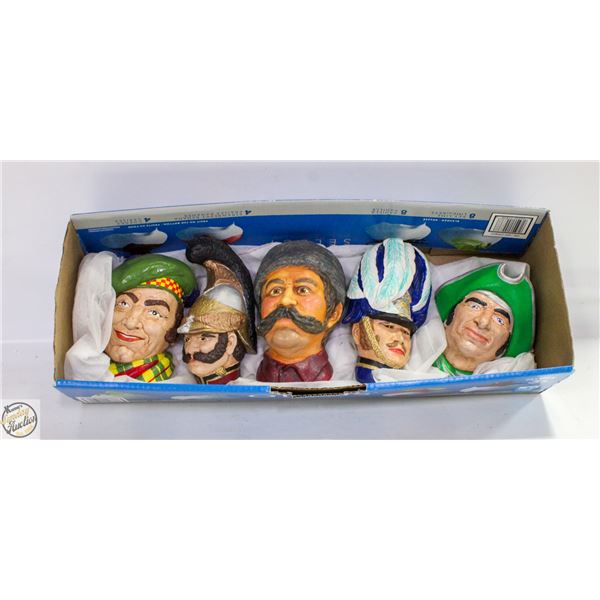 FLAT OF 5 CHARACTER HEAD BUSTS