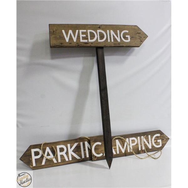 WEDDING, PARKING, CAMPING SIGNS