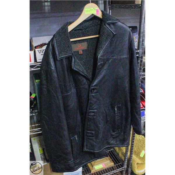 DANIER LINED BLACK LEATHER JACKET WITH