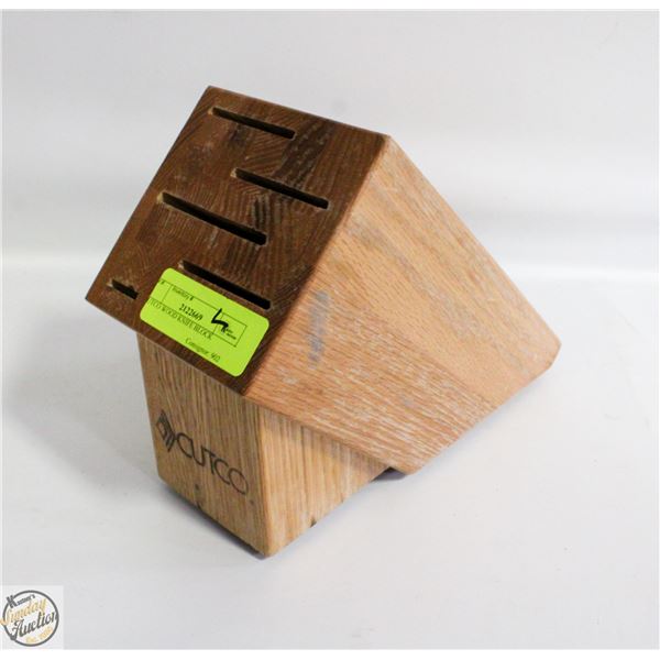 CUTCO WOOD KNIFE BLOCK