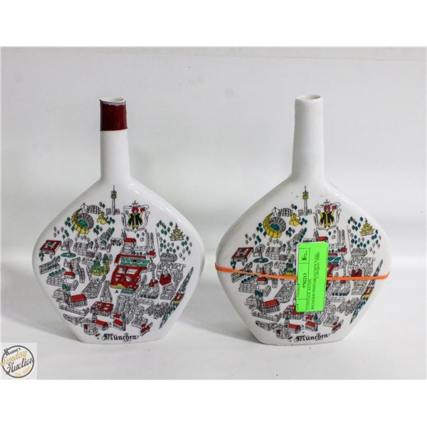 2 VINTAGE ANTON RIEMERSCHMID-MUNCHEN VASE BOTTLE