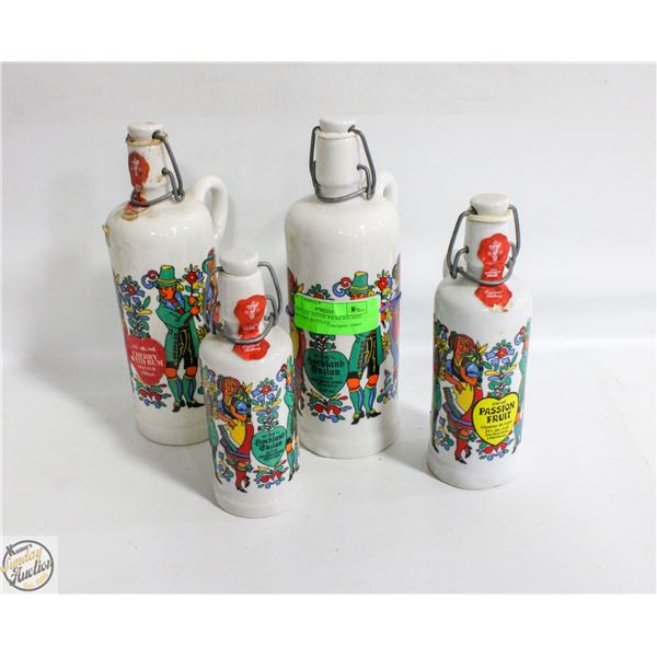 4 VINTAGE ANTON RIEMERSCMID PORCLAIN BOTTLES