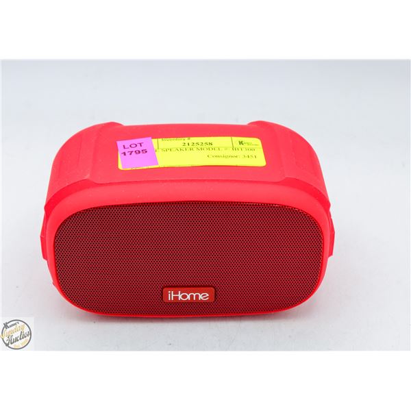 IHOME SPEAKER MODEL #: IBT300