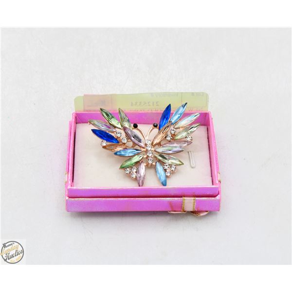 NEW ROSE GOLD TONE BUTTERFLY LARGE