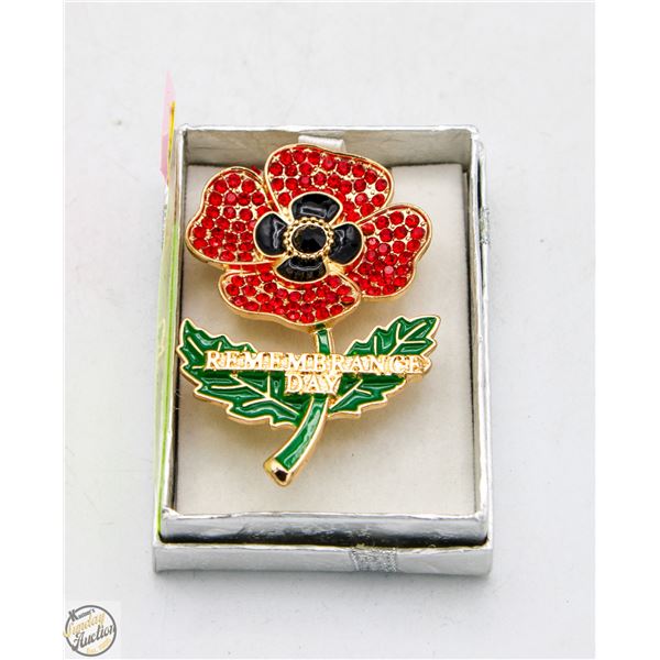NEW POPPY BROOCH COMMEMORATING