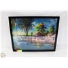 Image 1 : “AFRICAN VILLAGE” PRINT ON CANVAS (17” X 21”)