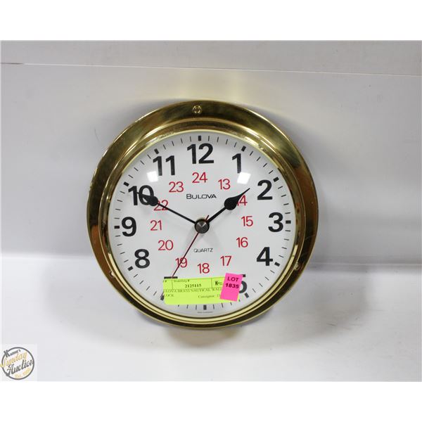 BULOVA BRASS NAUTICAL WALL CLOCK