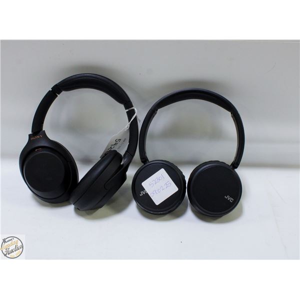 SONY OVER EAR HEADPHONES + JVC OVER EAR