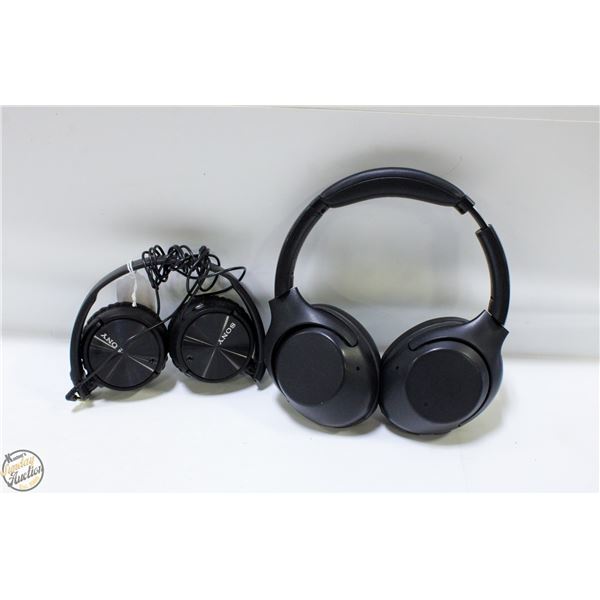 TWO SONY OVER EAR HEADPHONES