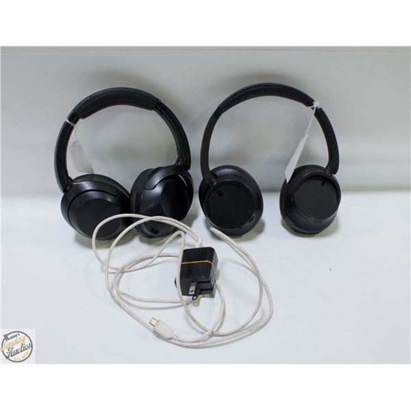 TWO SONY OVER EAR HEADPHONES