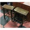 Image 1 : PAIR OF ESTATE WOODEN STOOLS