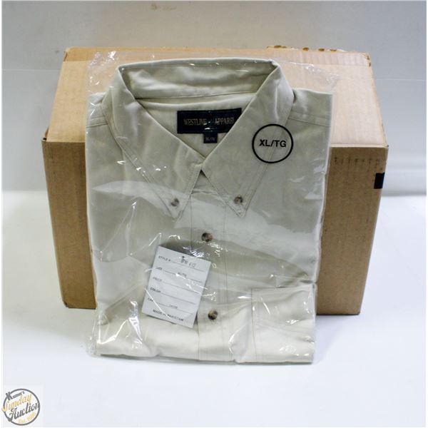 NEW MEN'S SHIRTS CASE OF 9 NATURAL SIZE XL