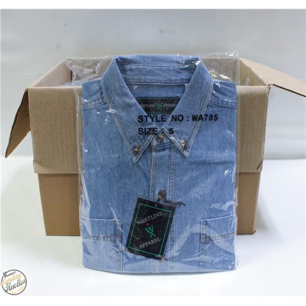 NEW MEN'S SHIRTS CASE OF 9 DENIM SIZE S