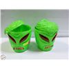 Image 1 : 2 ALIEN HEAD LIGHT UP SPANISH CANDY DISPLAYS