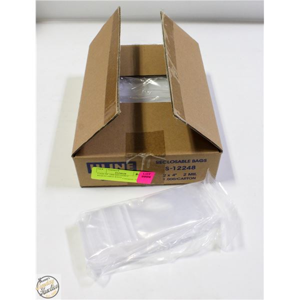 CASE OF 1000 REUSABLE RESEALABLE BAGS