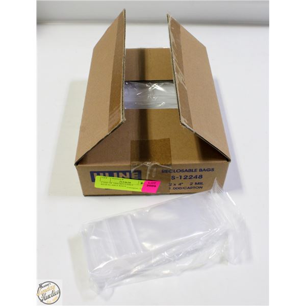 CASE OF 1000 REUSABLE RESEALABLE BAGS