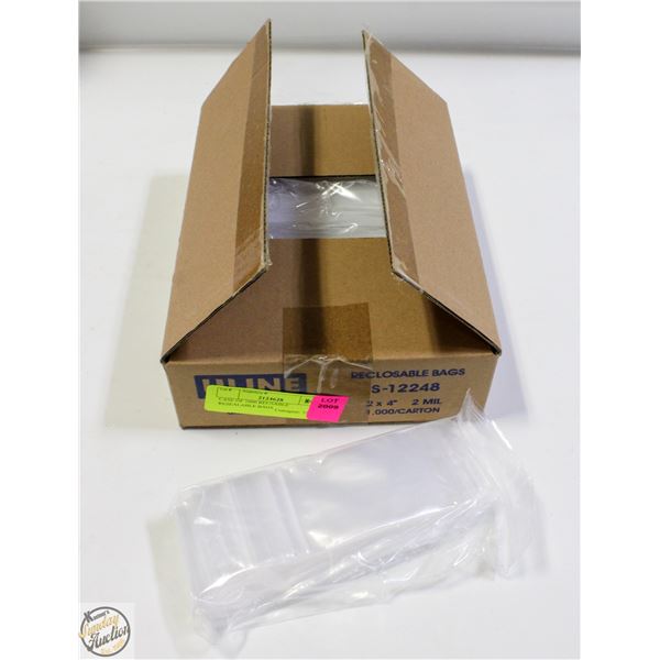 CASE OF 1000 REUSABLE RESEALABLE BAGS