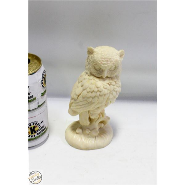 MADE IN ITALY CARVED OWL SCULPTURE H-5.5"