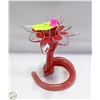 Image 1 : BLOWN ART GLASS PINK FLOWER H-7"