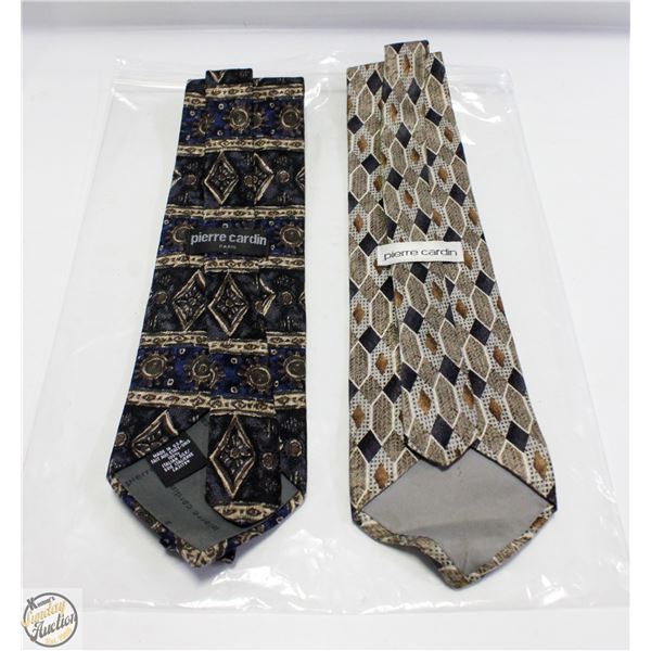 2 GENUINE PIERRE CARDIN DESIGNOR SILK NECK TIES