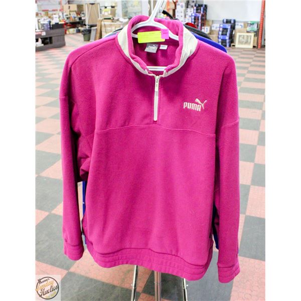 LADIES SIZE LARGE PUMA FLEECE PULLOVER MAGENTA